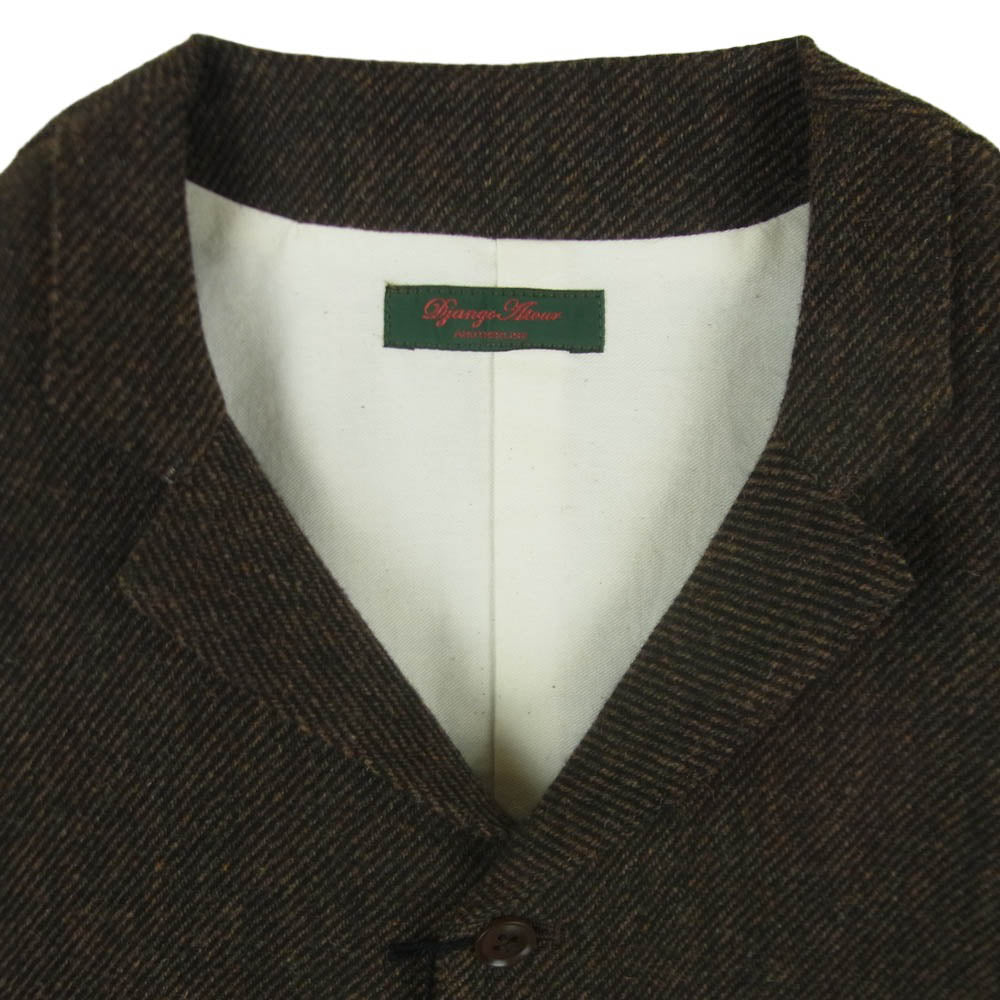 DJANGOATOUR ジャンゴアトゥール D-AL-V04 TWEED VEST ツイード ベスト 日本製 ブラウン系 38【極上美品】【中古】