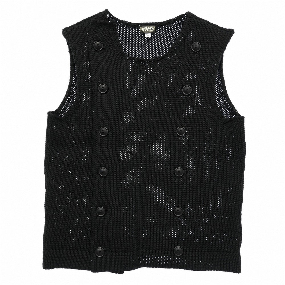 BLACK SIGN ブラックサイン BSFV-15201B Knit Double Breasted Swindler Vest ニット ダブルブレステッドスウィンドラーベスト ブラック系 M【美品】【中古】