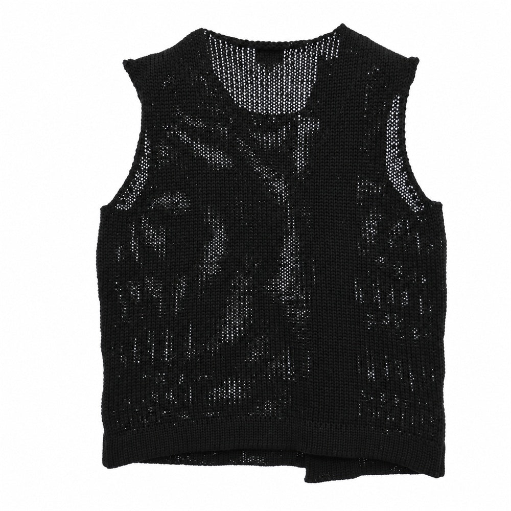 BLACK SIGN ブラックサイン BSFV-15201B Knit Double Breasted Swindler Vest ニット ダブルブレステッドスウィンドラーベスト ブラック系 M【美品】【中古】