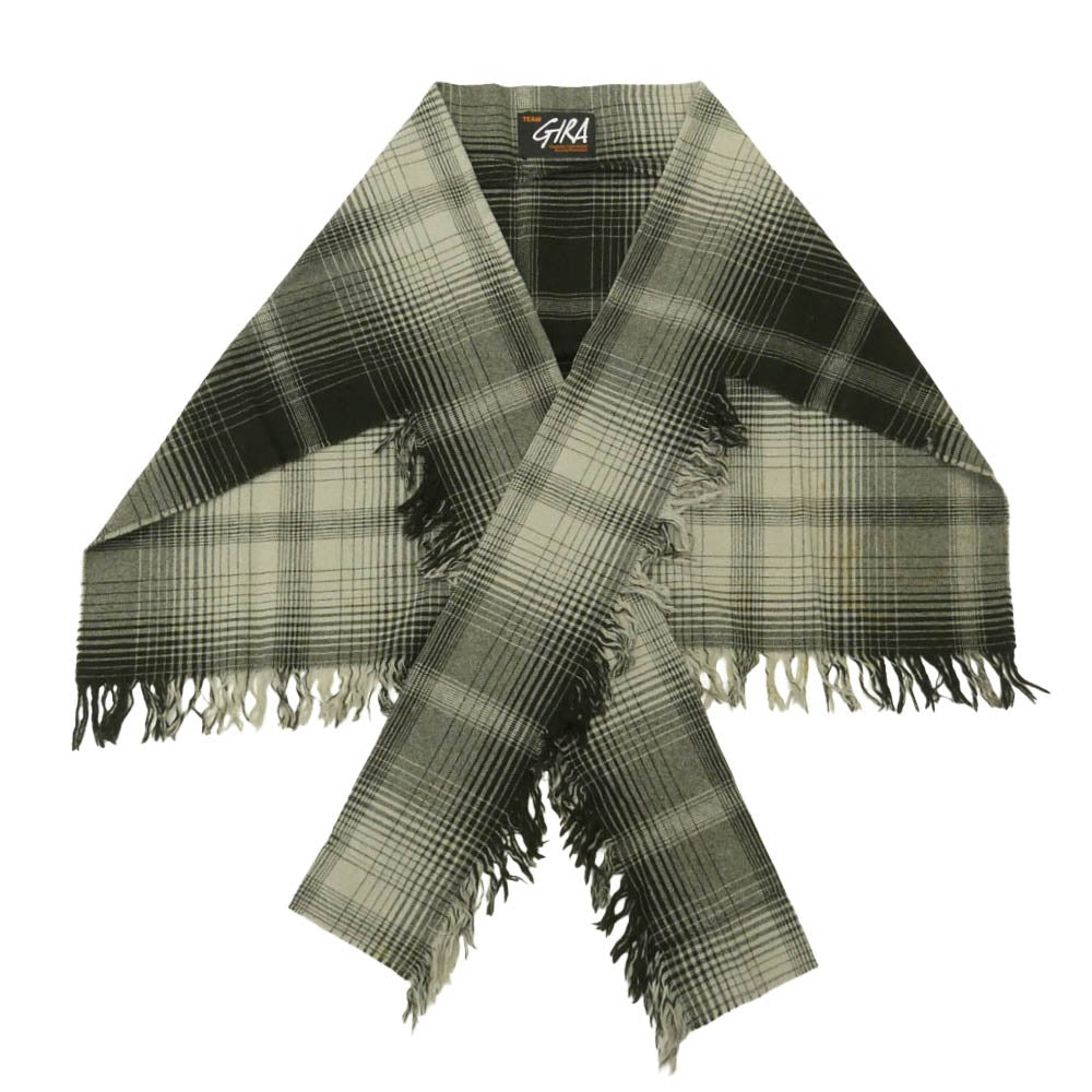 UNDERCOVER アンダーカバー 10AW Avakareta Life期 TEAM GIRA フリンジ チェック柄 ウール ストール ブラック系 グレー系【中古】