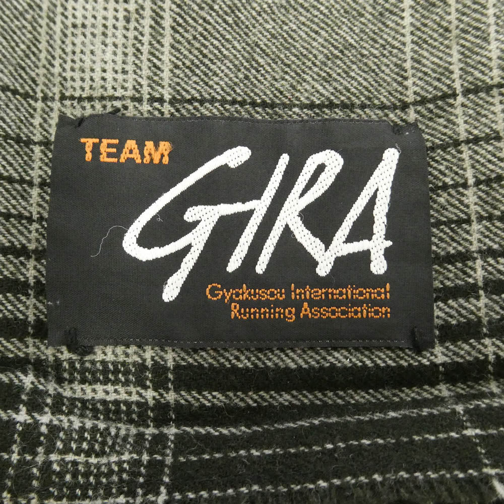 UNDERCOVER アンダーカバー 10AW Avakareta Life期 TEAM GIRA フリンジ チェック柄 ウール ストール ブラック系 グレー系【中古】
