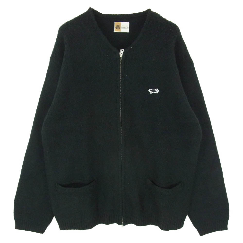 TOWNCRAFT タウンクラフト PENNEYS THE FOX ZIP UP CARDIGAN ペニーズ ニット ジップアップ カーディガン ブラック系 L【中古】