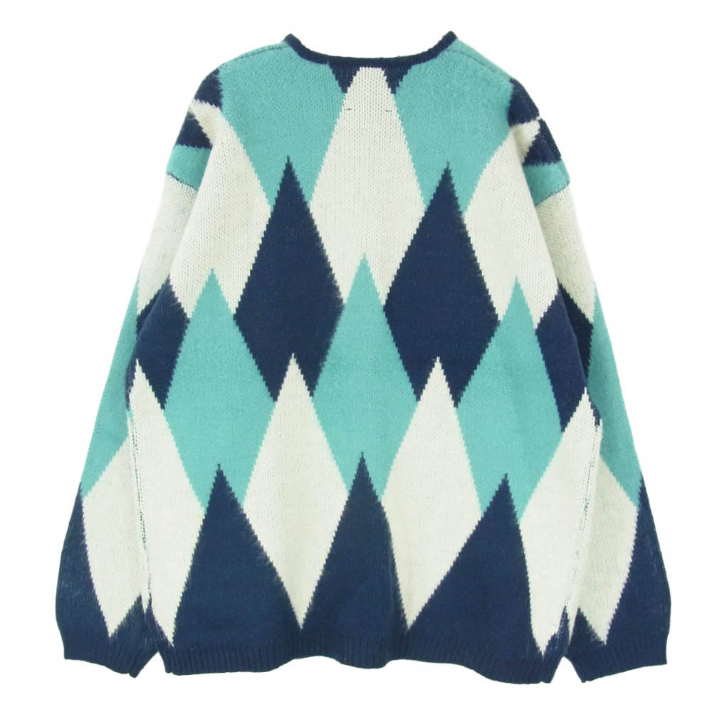 TOWNCRAFT タウンクラフト PENNEYS THE FOX CARDIGAN ペニーズ アーガイル柄 ニット カーディガン ブルー系 L【中古】