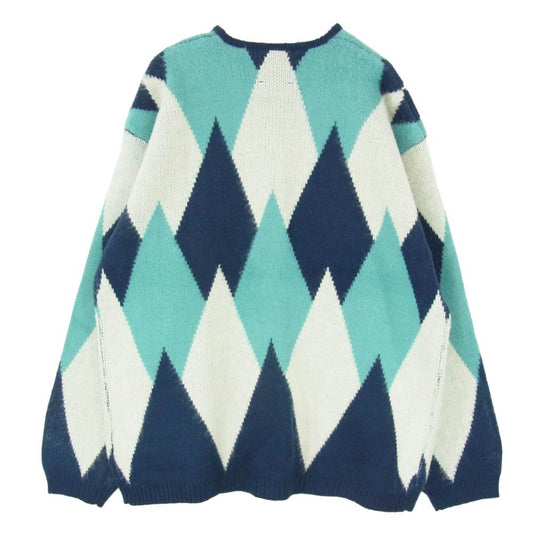 TOWNCRAFT タウンクラフト PENNEYS THE FOX CARDIGAN ペニーズ アーガイル柄 ニット カーディガン ブルー系 L【中古】