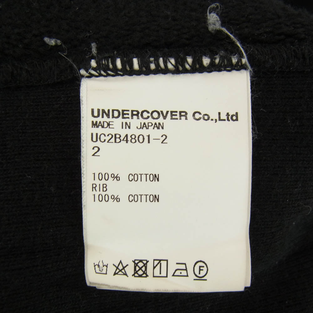UNDERCOVER アンダーカバー 22AW UC2B4801 SWEAT HITCHCOCK オーバーサイズ ロゴ スウェット トレーナー ブラック系 2【中古】