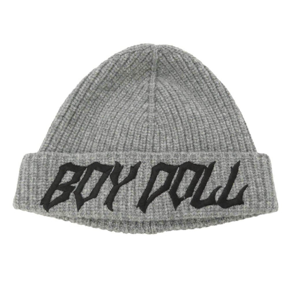 CELINE セリーヌ 2AC44892S BOY DOLL Embroidered Ribbed Wool Beanie ロゴ 刺繍 ウール ビーニー ニット帽 グレー系【新古品】【未使用】【中古】