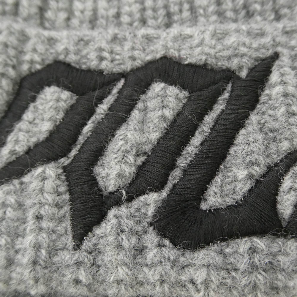 CELINE セリーヌ 2AC44892S BOY DOLL Embroidered Ribbed Wool Beanie ロゴ 刺繍 ウール ビーニー ニット帽 グレー系【新古品】【未使用】【中古】