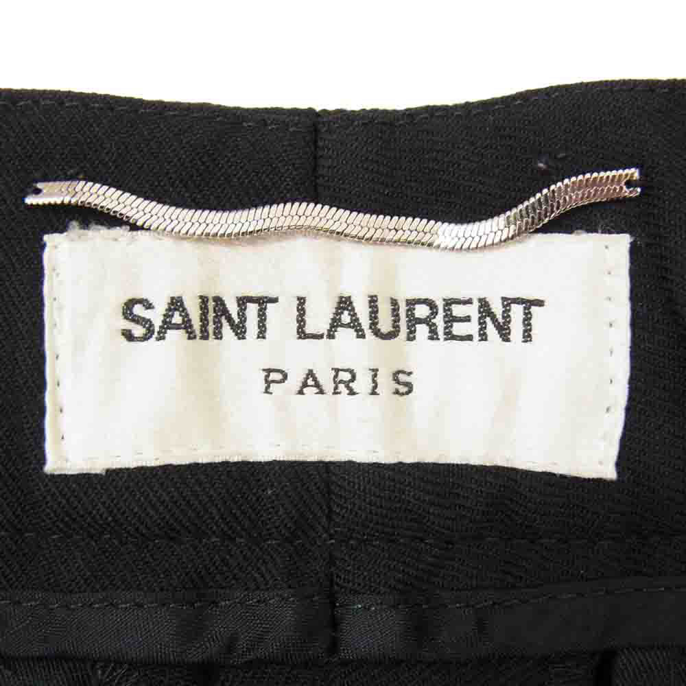 SAINT LAURENT サンローラン 18AW 509486 Y404W SINGLE BREASTED CLASSIC SUIT IN WOOL SERGE PANTS シングルブレスト クラシックスーツ ウールサージ パンツ ブラック系 44【極上美品】【中古】