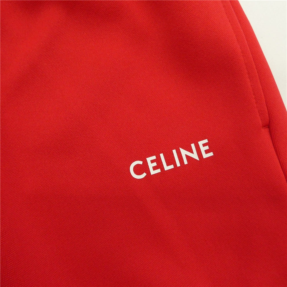 CELINE セリーヌ 22SS 2Z135121O FLARED JOGGING PANTS IN DOUBLE FACE JERSEY フレア ジョギング ダブルフェイス ジャージ スウェット パンツ レッド系 1【新古品】【未使用】【中古】