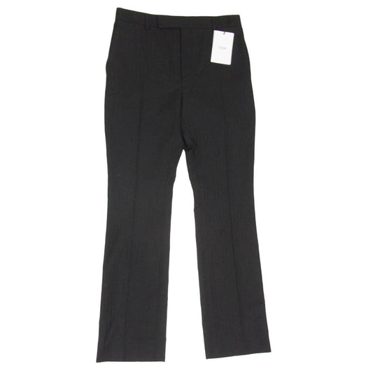 CELINE セリーヌ 20AW 2P401138Q Hedi Slimane Archive エディ期 FLARED CROPPED PANTS IN STRIPED WOOL ストライプ ウール フレア クロップド パンツ ブラック系 46【極上美品】【中古】