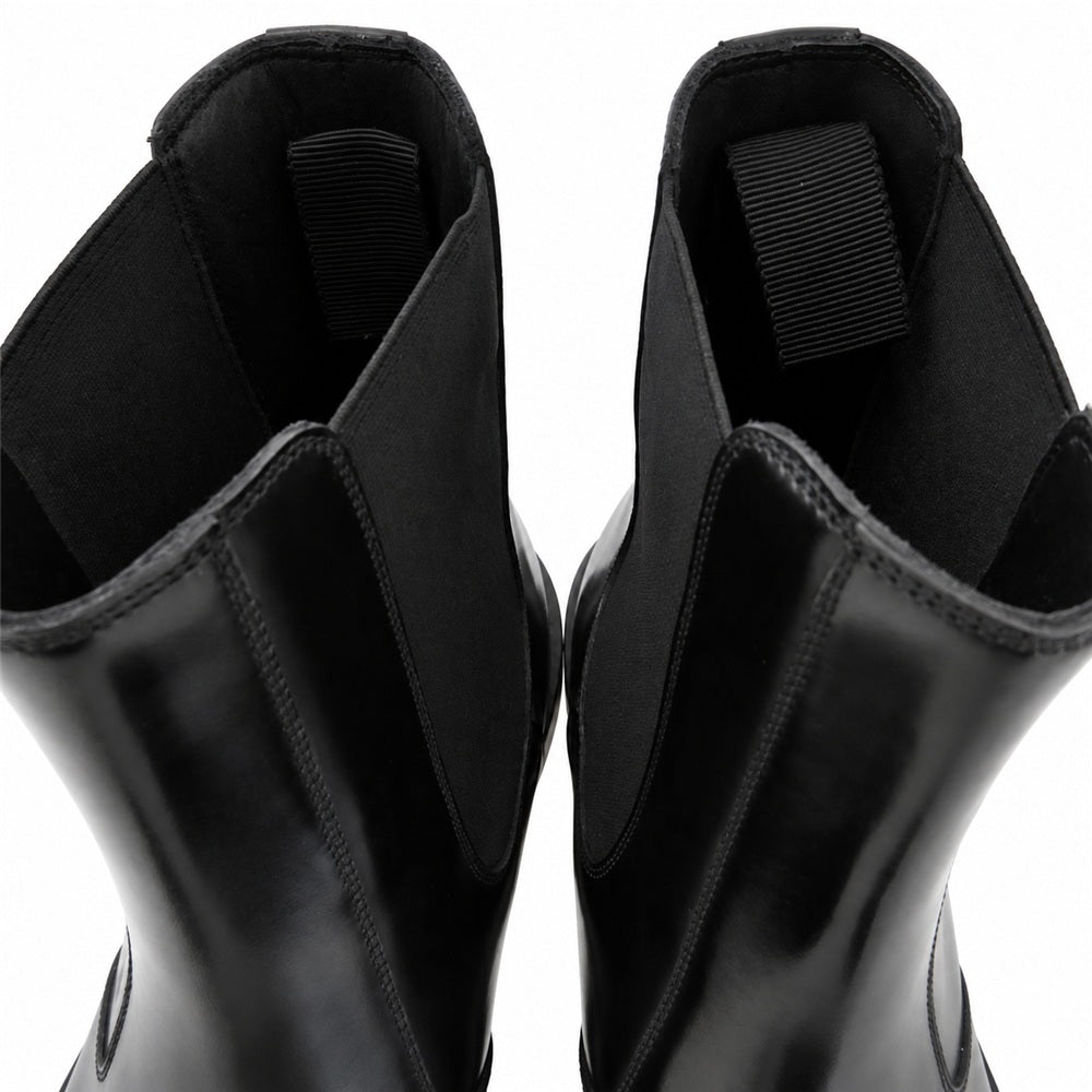 CELINE セリーヌ 361813602C DONAVAN CHELSEA BOOT in POLISHED BULL ドナバン トリオンフ レザー サイドゴア チェルシー ブーツ ブラック系 40【極上美品】【中古】