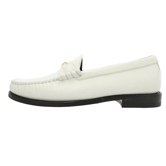 CELINE セリーヌ 334773602C LUCO TRIOMPHE LOAFER ルコ トリオンフ ポリッシュドブル レザー ローファー シューズ ホワイト系 41.5【極上美品】【中古】
