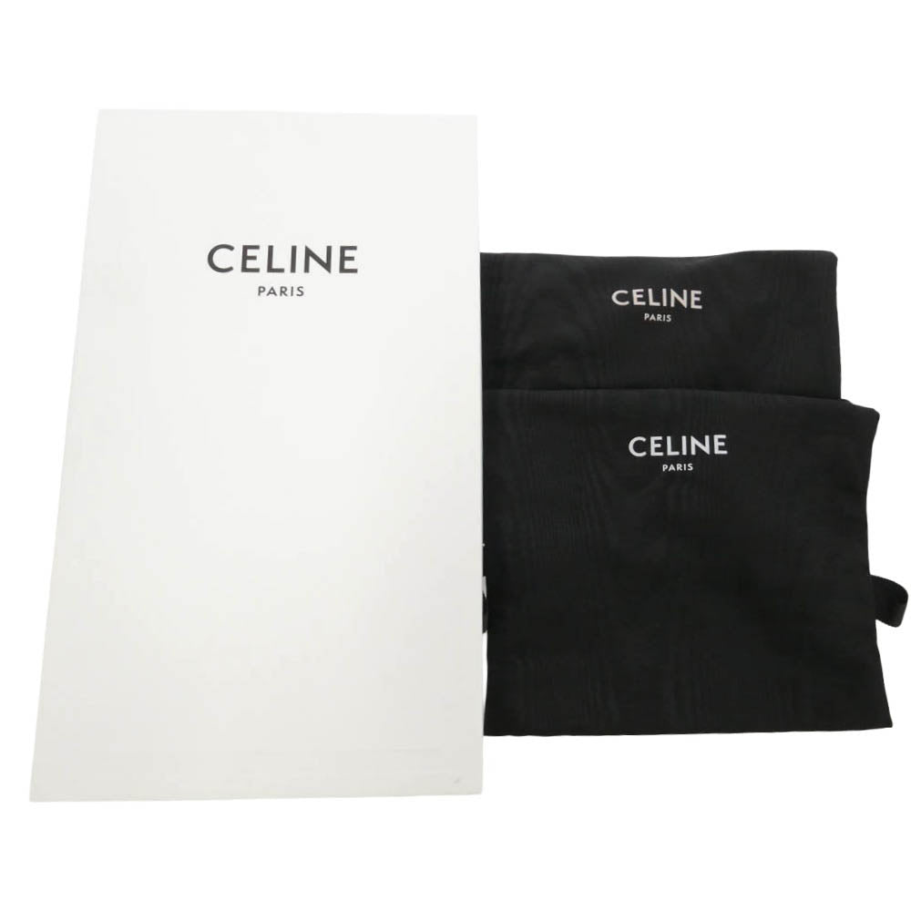 CELINE セリーヌ 334773602C LUCO TRIOMPHE LOAFER ルコ トリオンフ ポリッシュドブル レザー ローファー シューズ ホワイト系 41.5【極上美品】【中古】