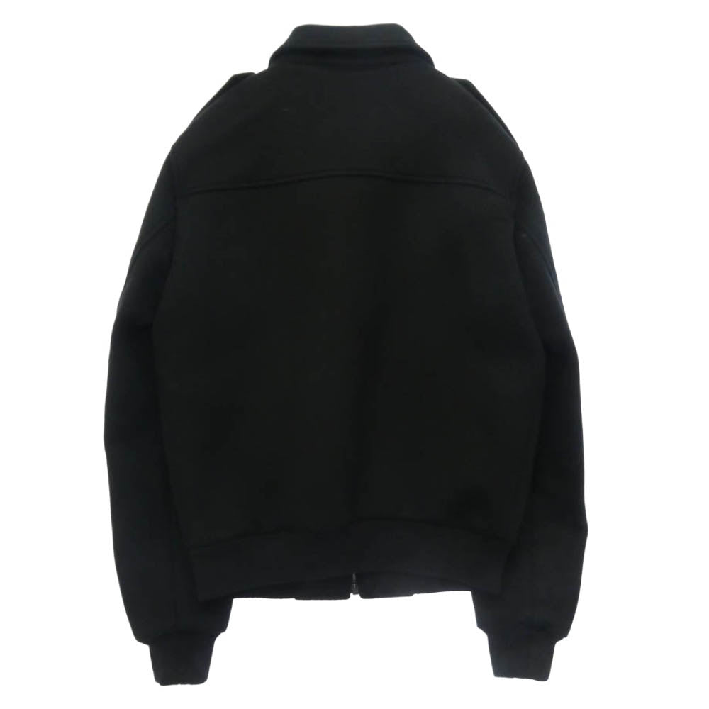 CELINE セリーヌ 22AW 2V82Q110R Hedi Slimane Archive エディ期 ZIP UP BLOUSON IN DOUBLE FACE CASHMERE WOOL ダブルフェイス カシミア ウール ブルゾン ジャケット ブラック系 44【新古品】【未使用】【中古】