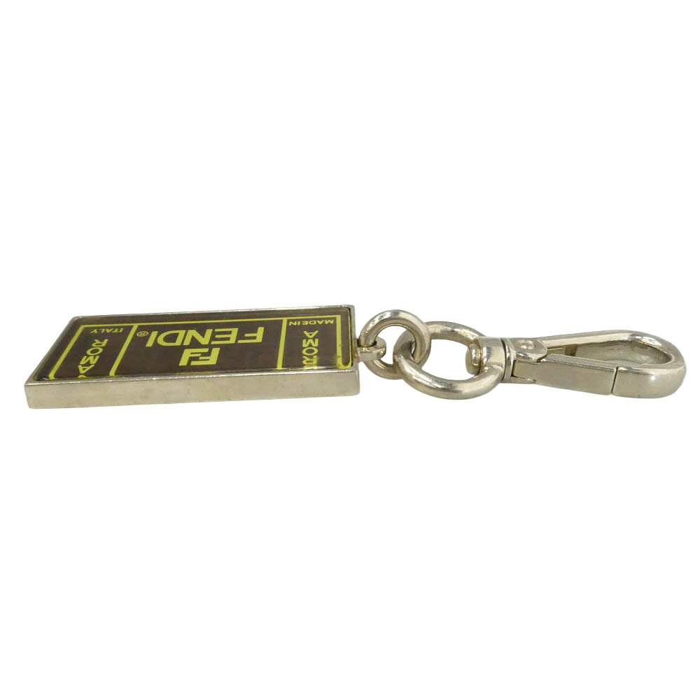FENDI フェンディ ロゴ キーホルダー キーリング シルバー系【中古】