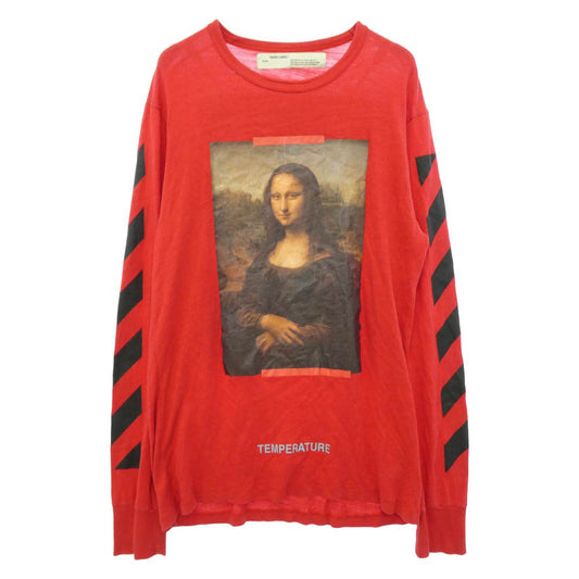 OFF-WHITE オフホワイト 18SS OMAB001S18001012 DIAG MONALISA L/S TEE モナリザ ロンT 長袖 Tシャツ カットソー レッド系 L【中古】
