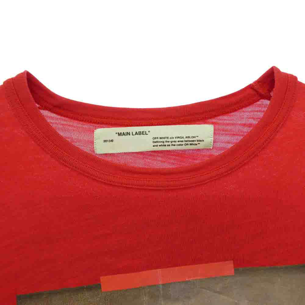 OFF-WHITE オフホワイト 18SS OMAB001S18001012 DIAG MONALISA L/S TEE モナリザ ロンT 長袖 Tシャツ カットソー レッド系 L【中古】