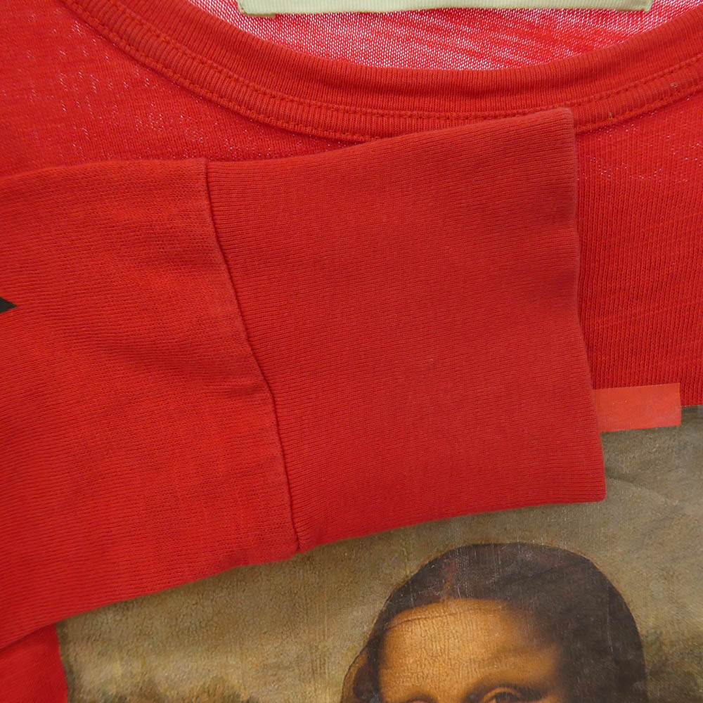 OFF-WHITE オフホワイト 18SS OMAB001S18001012 DIAG MONALISA L/S TEE モナリザ ロンT 長袖 Tシャツ カットソー レッド系 L【中古】