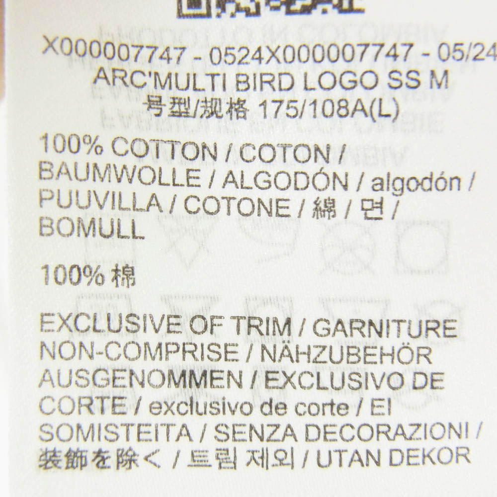 ARC'TERYX アークテリクス 24SS X000007747 Arc Multi Bird Logo T Shirt Mens アーク マルチバード ロゴ Tシャツ メンズ 半袖カットソー ホワイト系 L【極上美品】【中古】