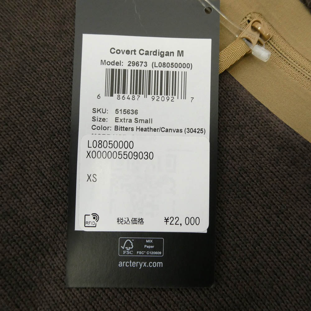 ARC'TERYX アークテリクス X000005509 Covert Cardigan Bitters Heather/Canvas コバート カーディガン ジャケット ビターズヘザー/キャンバス ブラウン系 XS【極上美品】【中古】
