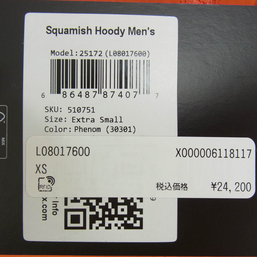 ARC'TERYX アークテリクス X000006118 L08017600 Squamish Hoody Phenom スコーミッシュ フーディ ジャケット フェノム オレンジ系 XS【極上美品】【中古】