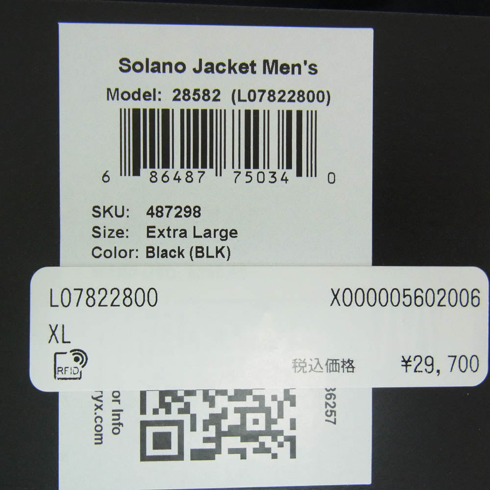 ARC'TERYX アークテリクス 22SS X000005602 Solano Jacket Men's GORE-TEX ソラノ ジャケット メンズ ゴアテックス ブルゾン ブラック系 XL【新古品】【未使用】【中古】