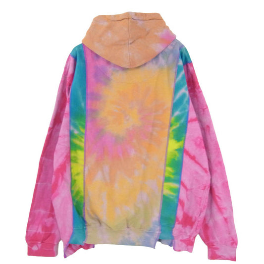 Needles ニードルス GL307 Rebuild by Needles 5 Cuts Tie Dye Hoodie 再構築 リメイク タイダイ プルオーバー パーカー マルチカラー系 L【中古】