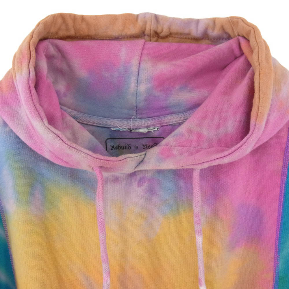 Needles ニードルス GL307 Rebuild by Needles 5 Cuts Tie Dye Hoodie 再構築 リメイク タイダイ プルオーバー パーカー マルチカラー系 L【中古】