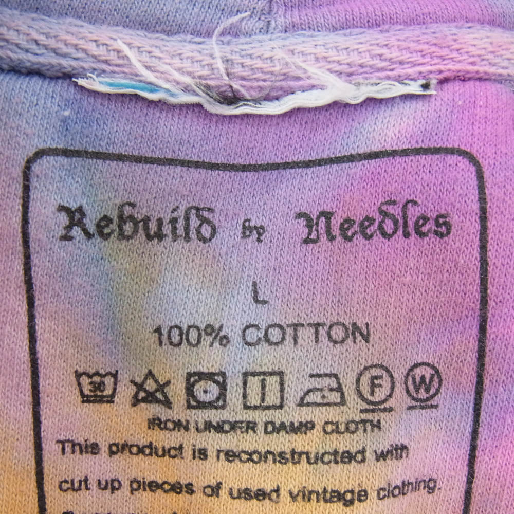Needles ニードルス GL307 Rebuild by Needles 5 Cuts Tie Dye Hoodie 再構築 リメイク タイダイ プルオーバー パーカー マルチカラー系 L【中古】