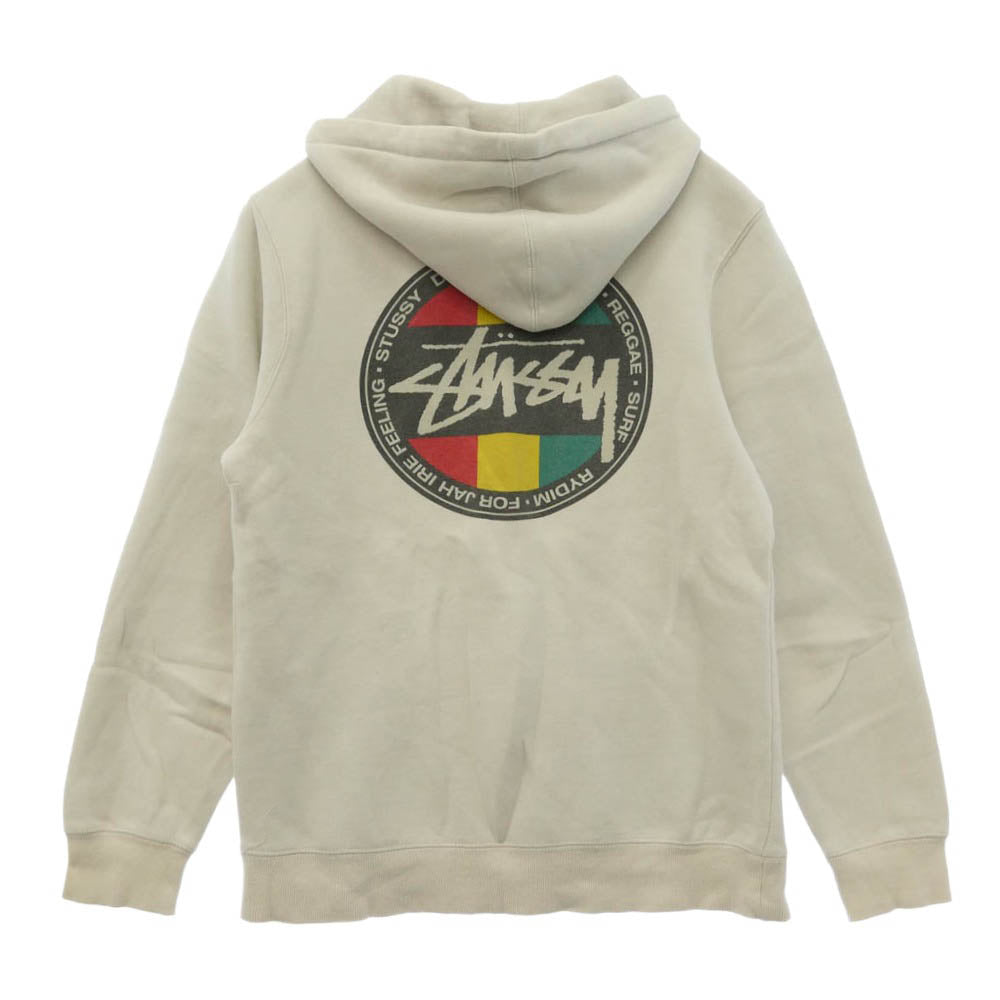 STUSSY ステューシー Z4000SAS17 ロゴ プリント ラスタカラー プルオーバー スウェット パーカー フーディー グレー系 M【中古】