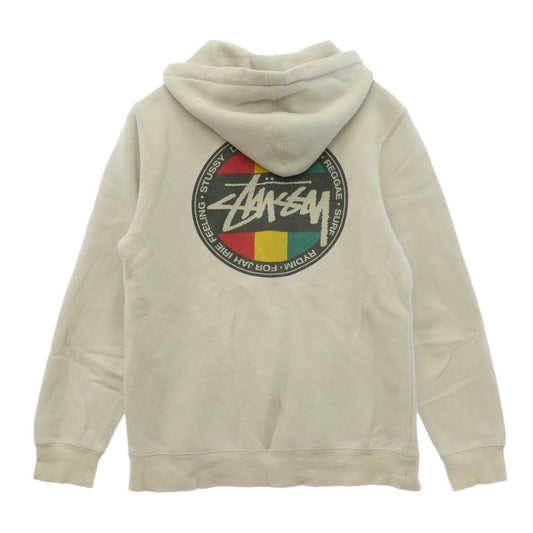 STUSSY ステューシー Z4000SAS17 ロゴ プリント ラスタカラー プルオーバー スウェット パーカー フーディー グレー系 M【中古】