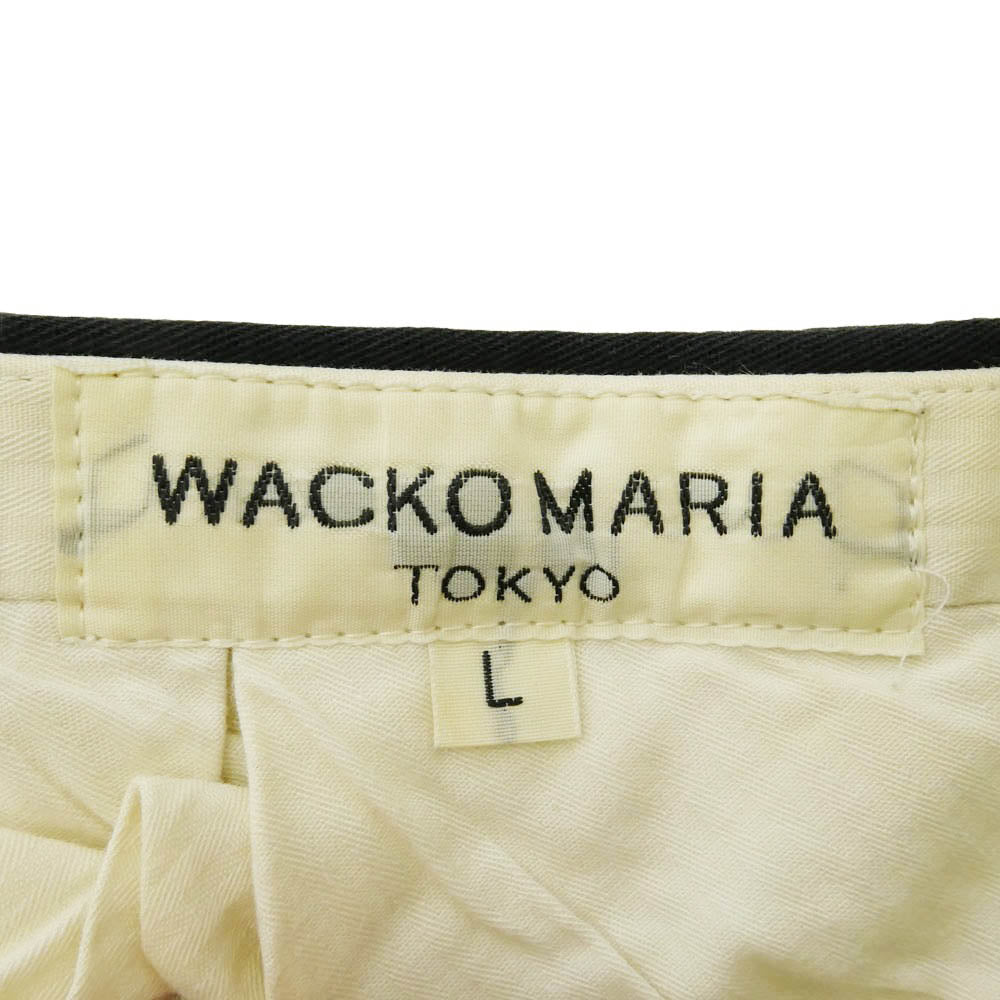 WACKO MARIA ワコマリア ロゴ刺繍 チノ パンツ ブラック系 L【中古】