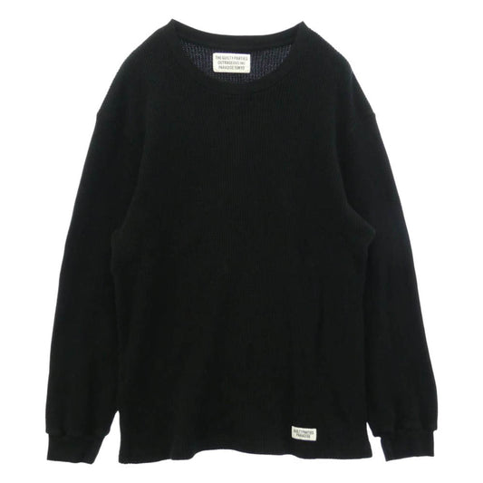 WACKO MARIA ワコマリア THERMAL SHIRT ヘビーウェイト サーマル 長袖 カットソー ブラック系 XL【中古】