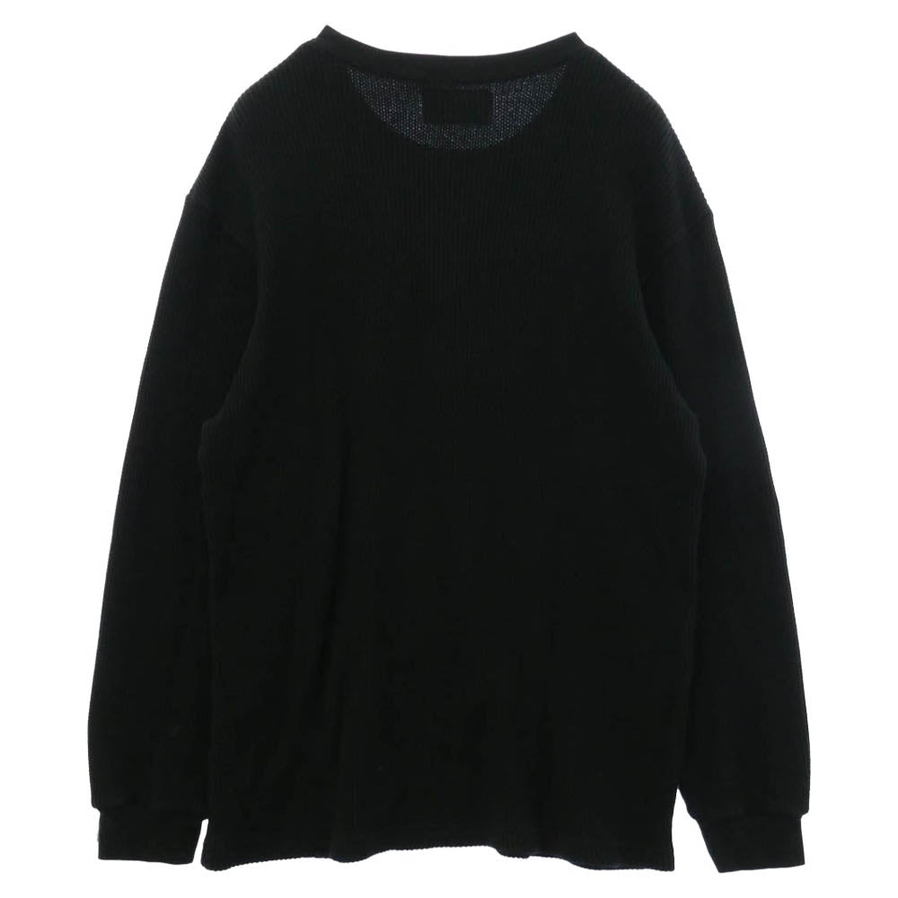 WACKO MARIA ワコマリア THERMAL SHIRT ヘビーウェイト サーマル 長袖 カットソー ブラック系 XL【中古】
