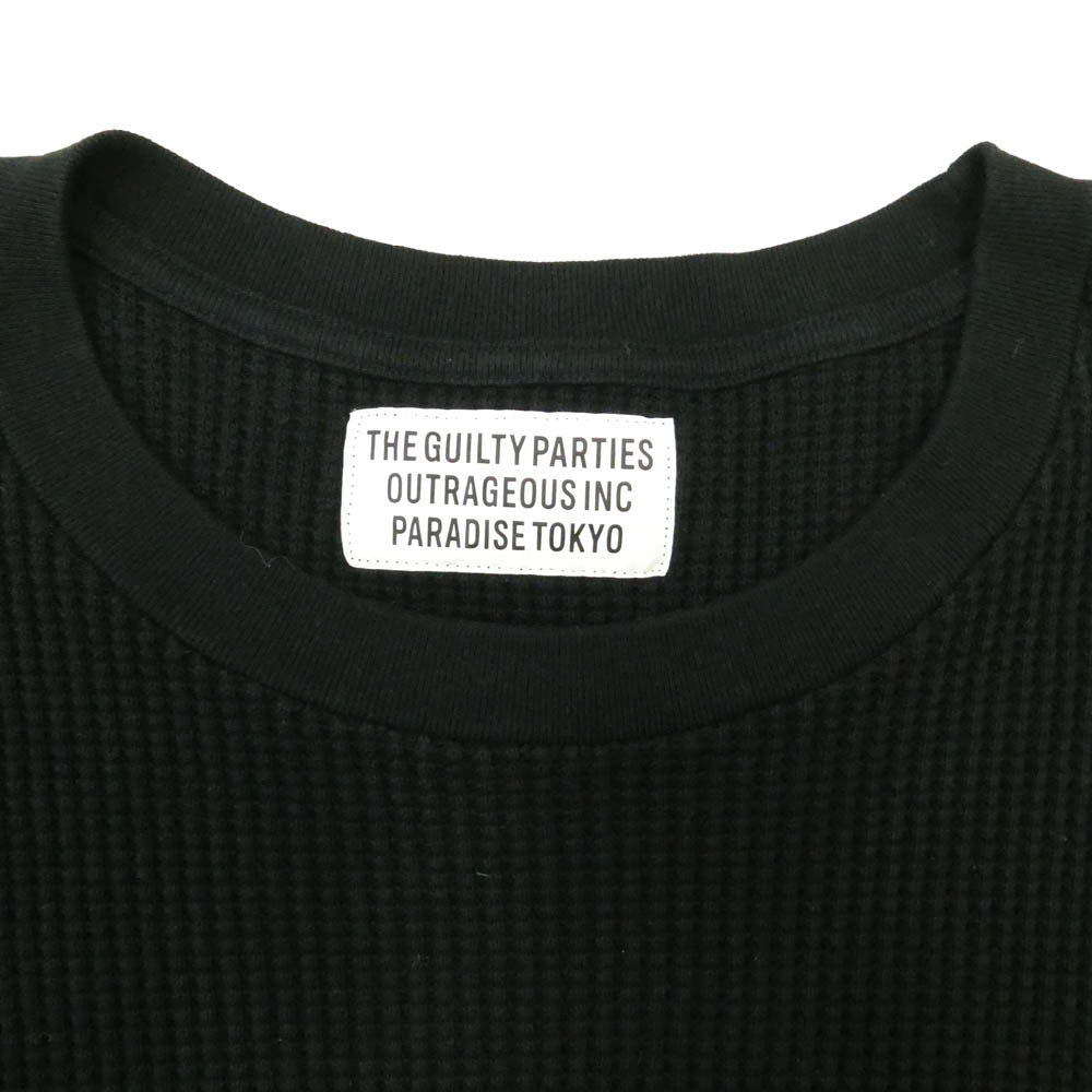 WACKO MARIA ワコマリア THERMAL SHIRT ヘビーウェイト サーマル 長袖 カットソー ブラック系 XL【中古】