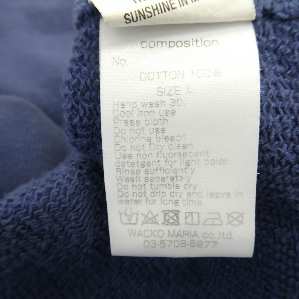 WACKO MARIA ワコマリア 23AW 23FWE-WMC-SS03 HEAVY WEIGHT PULLOVER HOODED SWEAT SHIRT ロゴプリント ヘビーウェイト プルオーバー パーカー フーディ パープル系 L【中古】