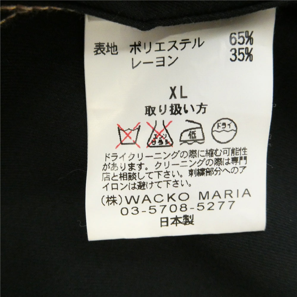 WACKO MARIA ワコマリア 23SS 23SS-WMS-OC16 50'S SHIRT L/S チェーンロゴステッチ バック スカル刺繍 オープンカラー 長袖 シャツ ブラック系 XL【中古】
