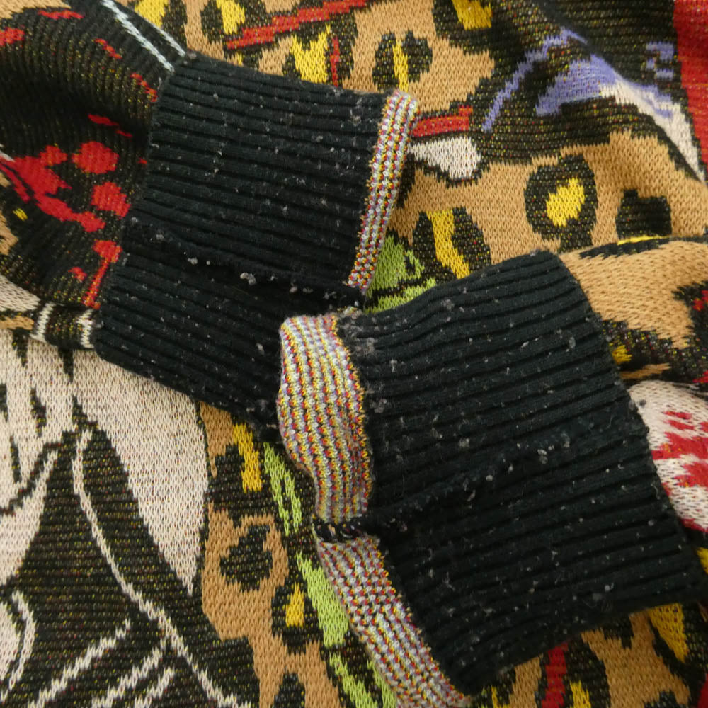 WACKO MARIA ワコマリア 21AW 21FW-WAMA-0024 HIYATSUKAZU KNIT JACQUARD SWEATER 百花図 レオパード ニット ジャカード セーター マルチカラー系 L【中古】