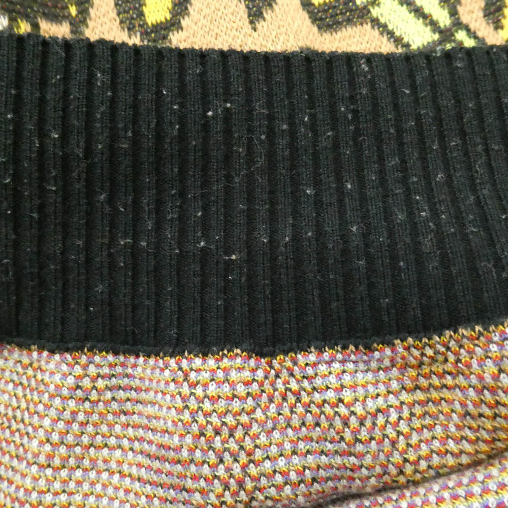 WACKO MARIA ワコマリア 21AW 21FW-WAMA-0024 HIYATSUKAZU KNIT JACQUARD SWEATER 百花図 レオパード ニット ジャカード セーター マルチカラー系 L【中古】