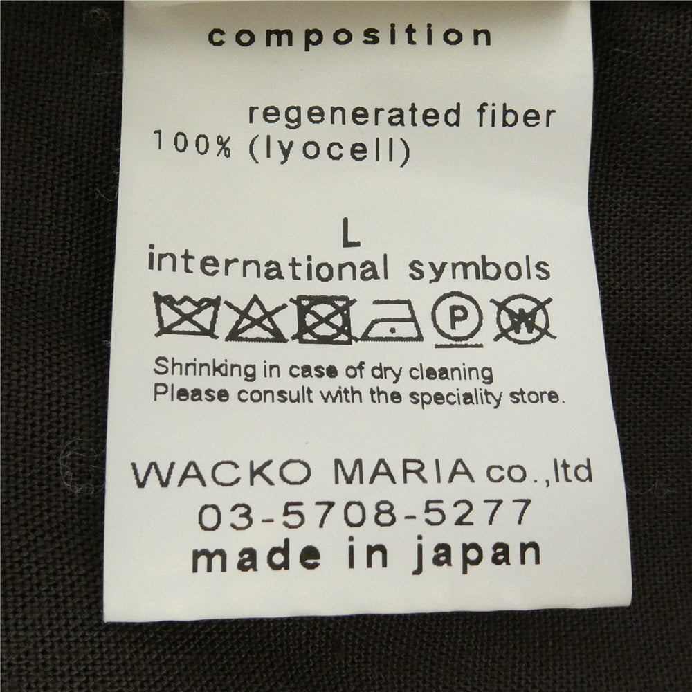 WACKO MARIA ワコマリア 22SS 22SSE-WMS-OC02 50'S SHIRT L/S ロゴ刺繍 オープンカラー 長袖 シャツ ブラウン系 L【中古】