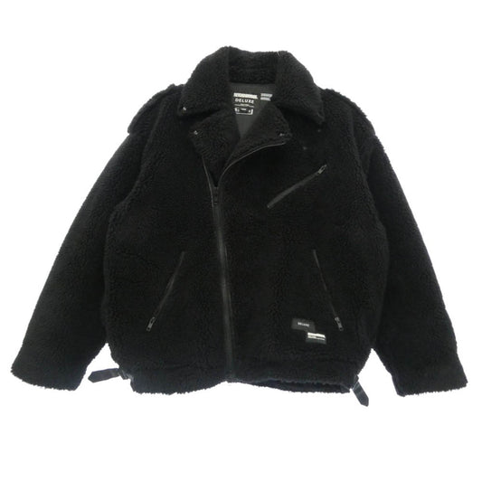NEIGHBORHOOD ネイバーフッド DELUXE デラックス 23AW 23ADNH5000 × DELUXE デラックス BOA FLEECE RIDERS JACKET ボア フリース ダブル ライダース ジャケット ブラック系 L【中古】