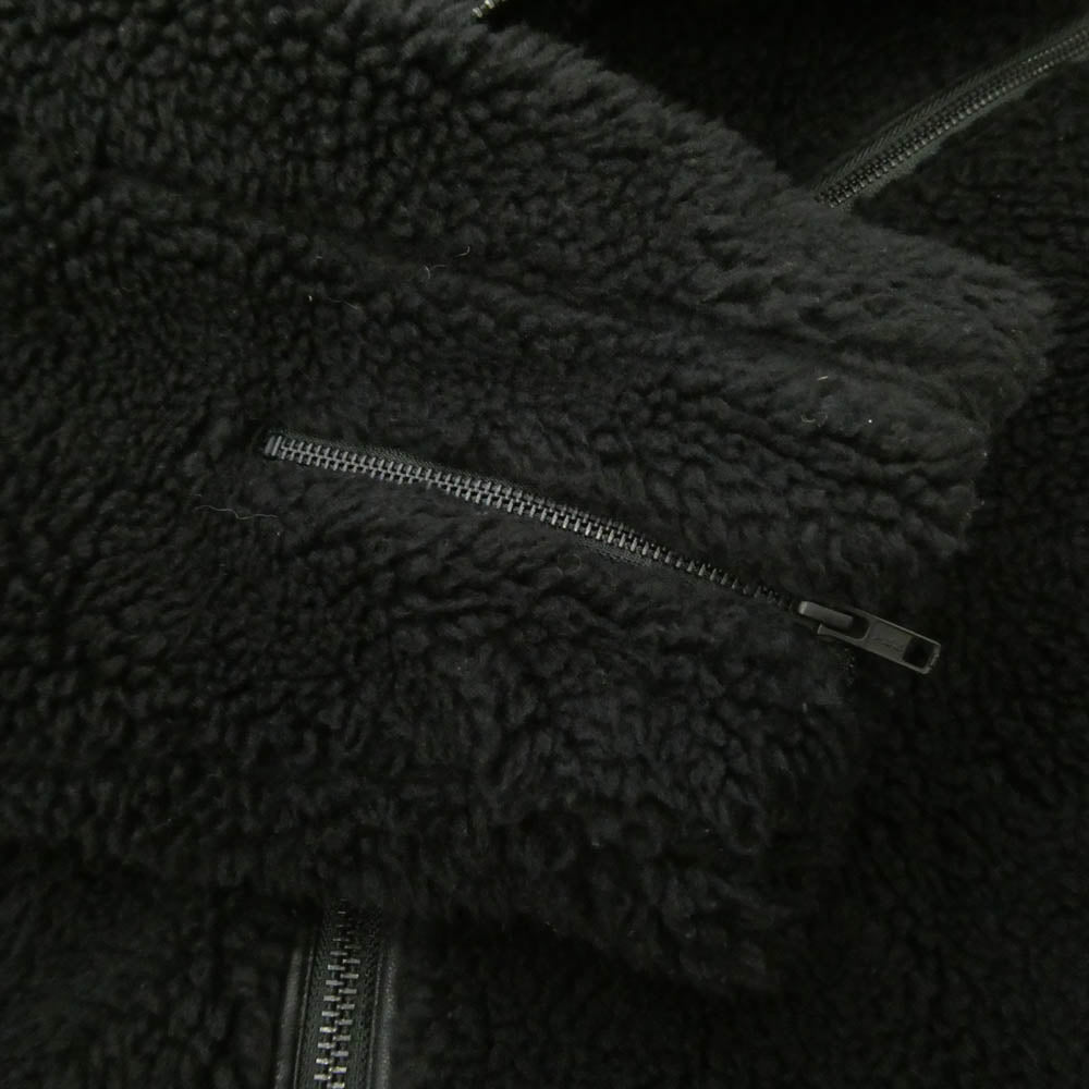 NEIGHBORHOOD ネイバーフッド DELUXE デラックス 23AW 23ADNH5000 × DELUXE デラックス BOA FLEECE RIDERS JACKET ボア フリース ダブル ライダース ジャケット ブラック系 L【中古】