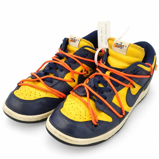 NIKE ナイキ OFF-WHITE オフホワイト CT0856-700 × Off-White Dunk Low LTHR University Gold/Midnight Navy/White オフホワイト ダンク ロー ユニバーシティゴールド/ミッドナイトネイビー/ホワイト ローカット スニーカー イエロー系 ダークネイビー系 26.5cm【中古】