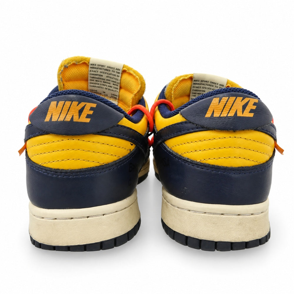 NIKE ナイキ OFF-WHITE オフホワイト CT0856-700 × Off-White Dunk Low LTHR University Gold/Midnight Navy/White オフホワイト ダンク ロー ユニバーシティゴールド/ミッドナイトネイビー/ホワイト ローカット スニーカー イエロー系 ダークネイビー系 26.5cm【中古】