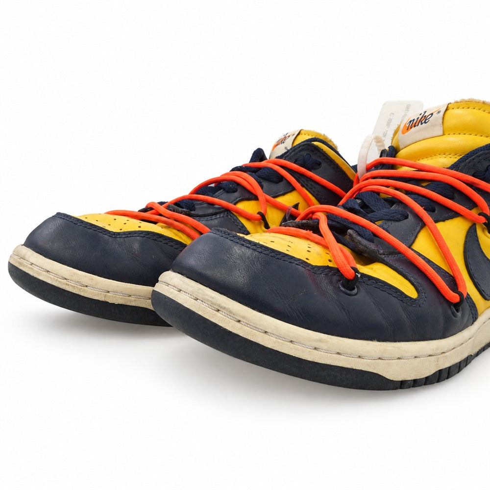 NIKE ナイキ OFF-WHITE オフホワイト CT0856-700 × Off-White Dunk Low LTHR University Gold/Midnight Navy/White オフホワイト ダンク ロー ユニバーシティゴールド/ミッドナイトネイビー/ホワイト ローカット スニーカー イエロー系 ダークネイビー系 26.5cm【中古】