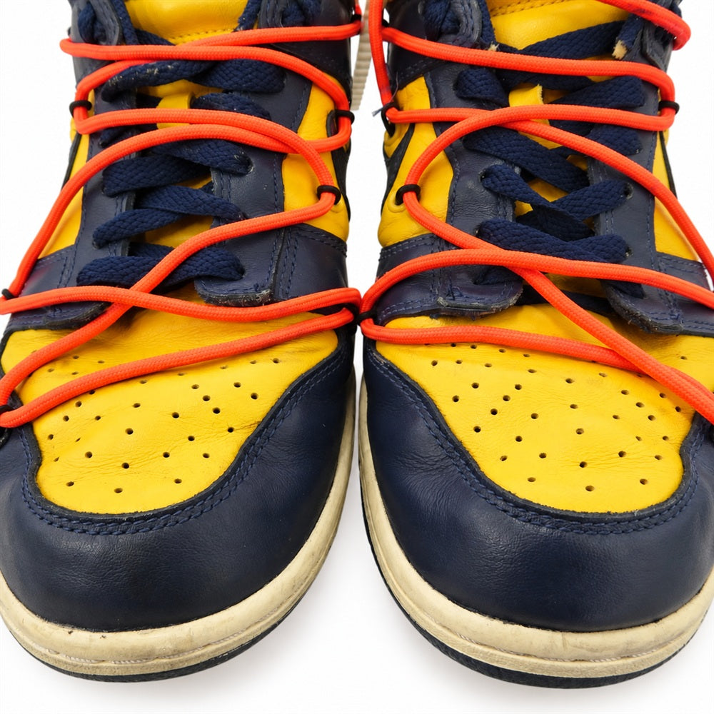 NIKE ナイキ OFF-WHITE オフホワイト CT0856-700 × Off-White Dunk Low LTHR University Gold/Midnight Navy/White オフホワイト ダンク ロー ユニバーシティゴールド/ミッドナイトネイビー/ホワイト ローカット スニーカー イエロー系 ダークネイビー系 26.5cm【中古】