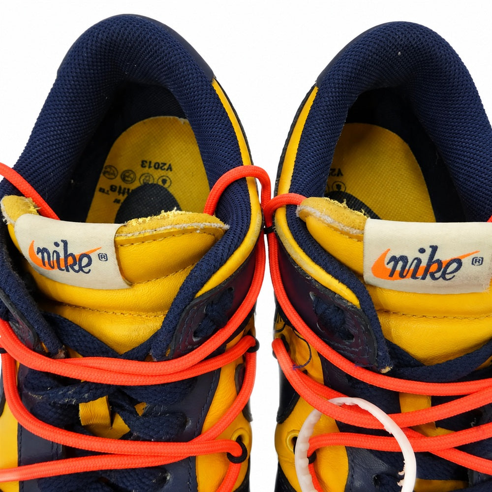 NIKE ナイキ OFF-WHITE オフホワイト CT0856-700 × Off-White Dunk Low LTHR University Gold/Midnight Navy/White オフホワイト ダンク ロー ユニバーシティゴールド/ミッドナイトネイビー/ホワイト ローカット スニーカー イエロー系 ダークネイビー系 26.5cm【中古】
