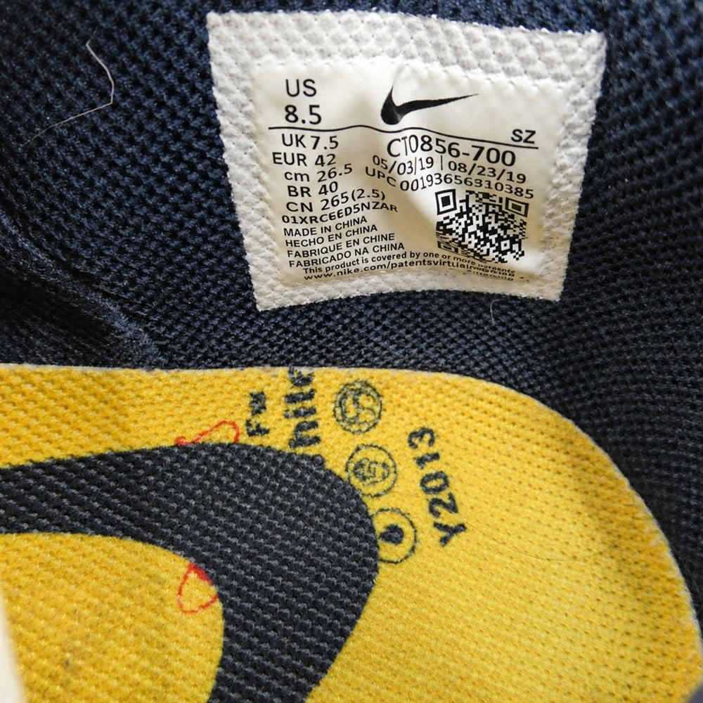 NIKE ナイキ OFF-WHITE オフホワイト CT0856-700 × Off-White Dunk Low LTHR University Gold/Midnight Navy/White オフホワイト ダンク ロー ユニバーシティゴールド/ミッドナイトネイビー/ホワイト ローカット スニーカー イエロー系 ダークネイビー系 26.5cm【中古】