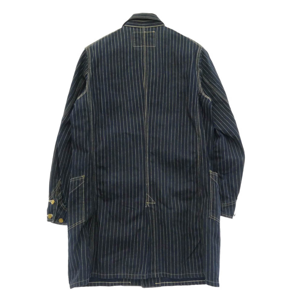 SUGAR CANE シュガーケーン SC12908 WABASH STRIPE RAILRORD COAT 9oz ウォバッシュ ストライプ レイルロード コート ワークジャケット インディゴブルー系 38【中古】