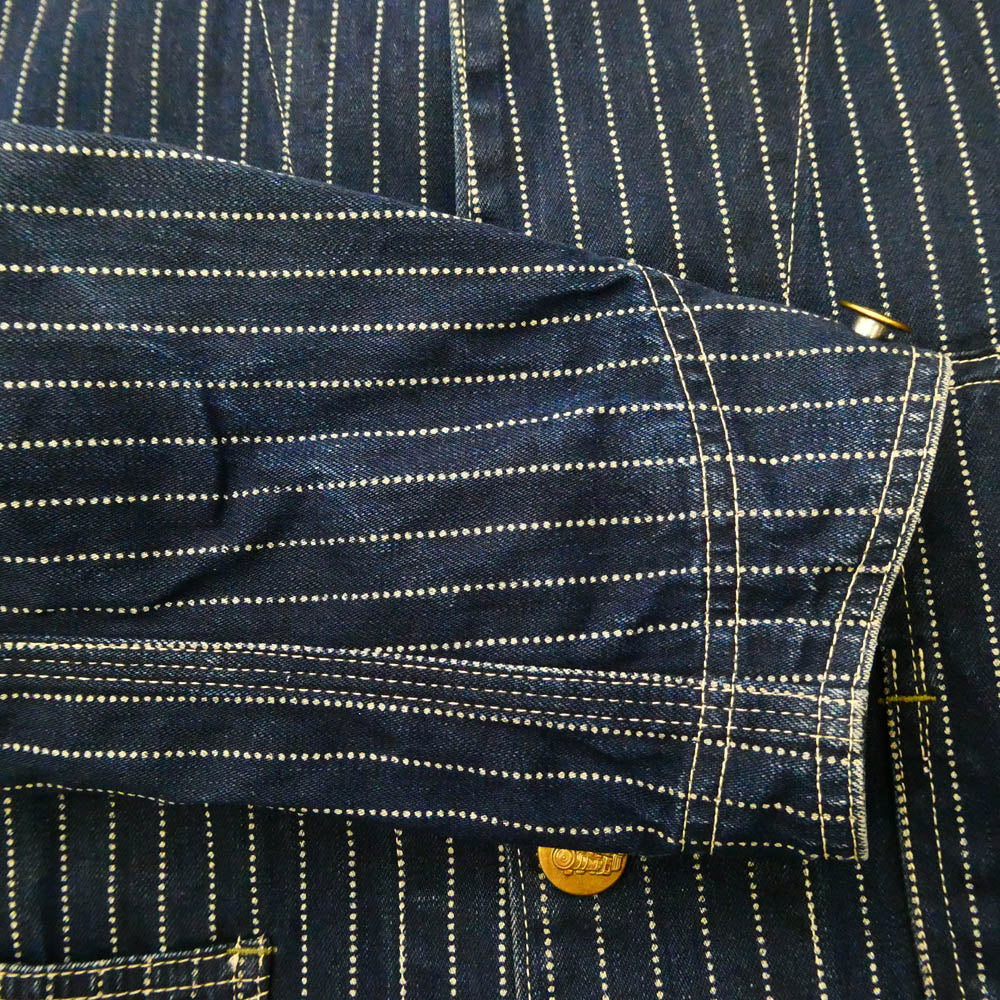 SUGAR CANE シュガーケーン SC12908 WABASH STRIPE RAILRORD COAT 9oz ウォバッシュ ストライプ レイルロード コート ワークジャケット インディゴブルー系 38【中古】
